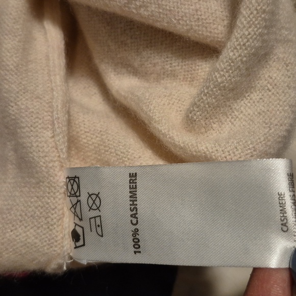 SCOTT & SCOTT LONDON Cashmere Cream Sweater Kiss Motif In Rainbow Foil Sz.S - Picture 6 of 6